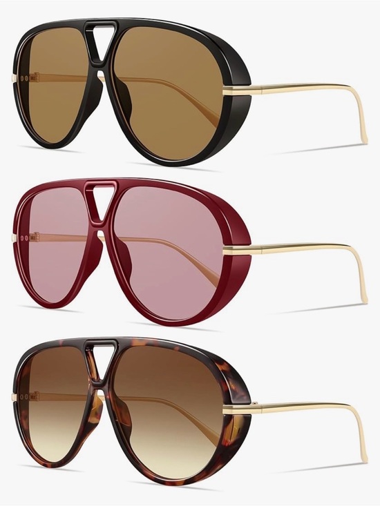 Accessories - Triple-Style Oversized Shield Sunglasses - Black, Red, Tortoiseshell NIB